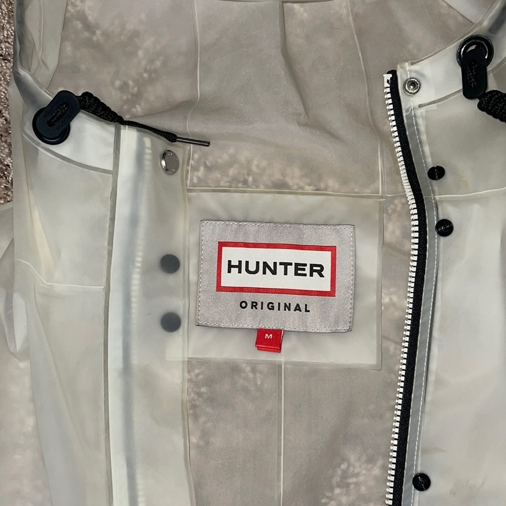 Hunter clear rain jacket with hood